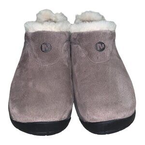 Merrell Encore Ice Bracken Slip On Clog Shoes Brown Suede Leather Women’s Sz 7